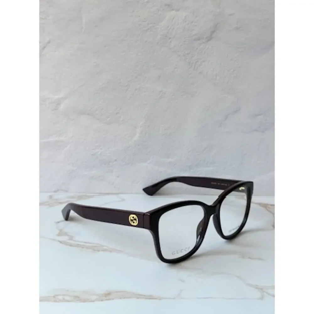 NEW Gucci GG1340O Burgundy Square Logo Eyeglasses Frames